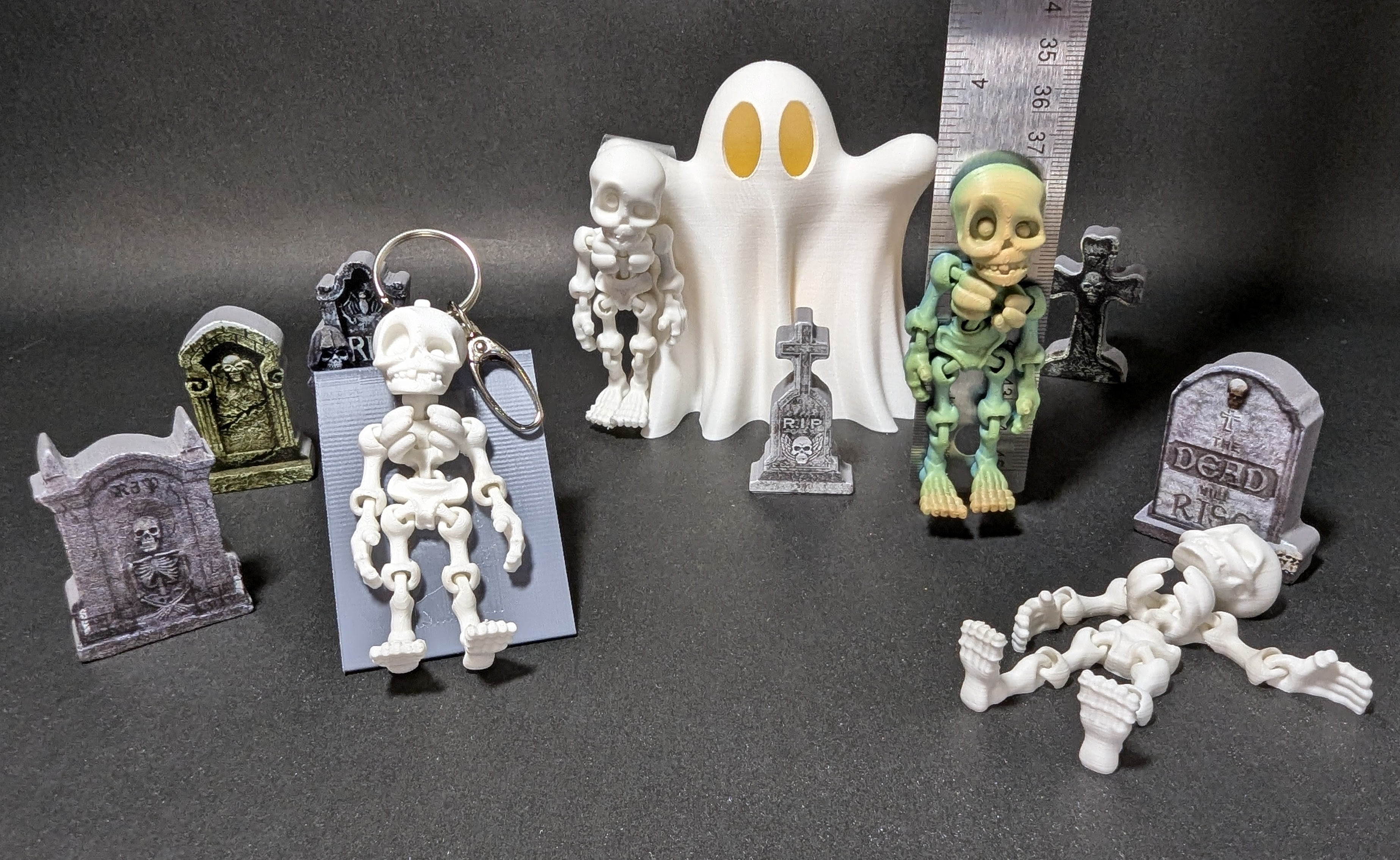 Articulated Skeleton Keychain or Zipper Charm