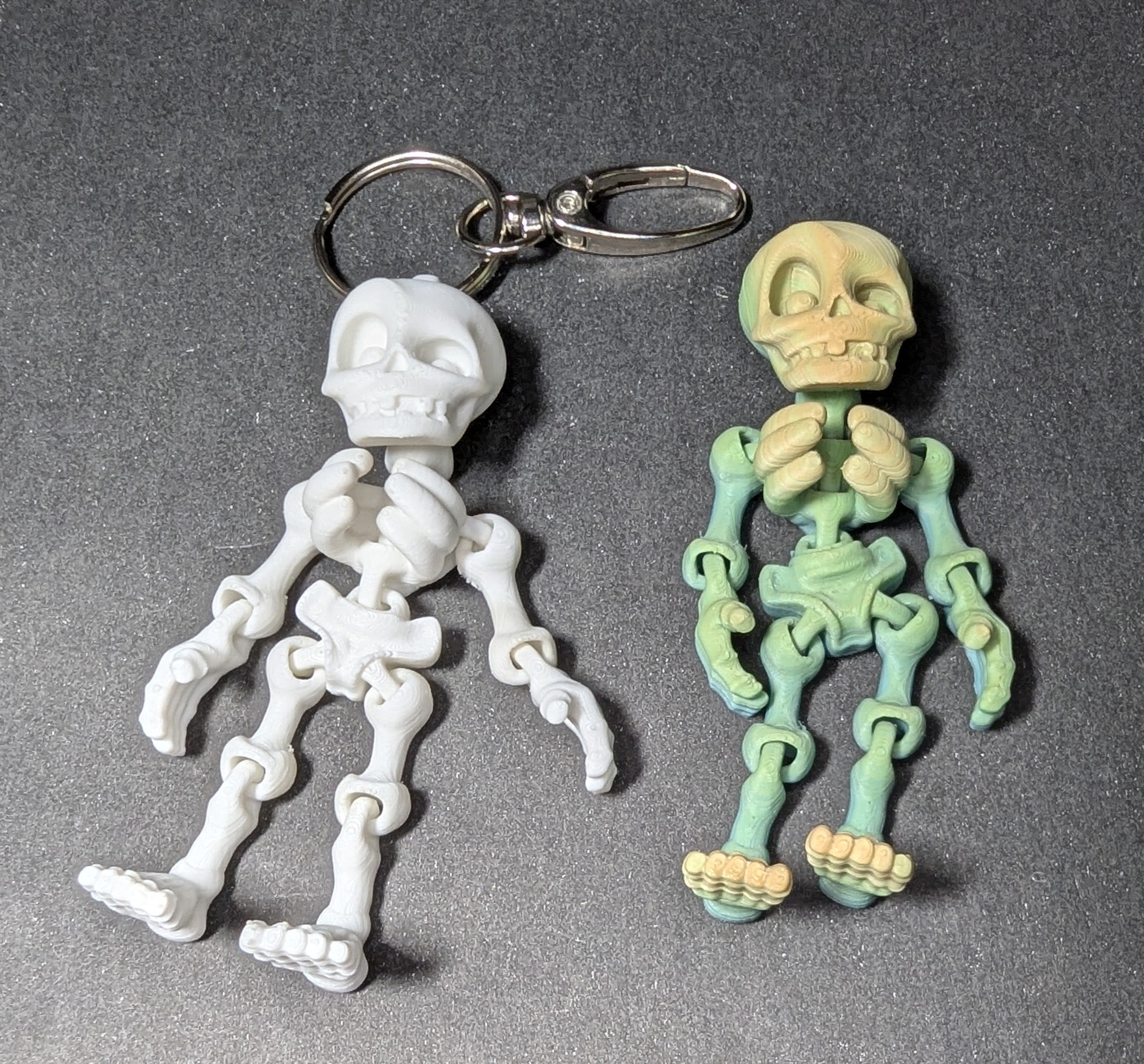 Articulated Skeleton Keychain or Zipper Charm – Distinguished Feline