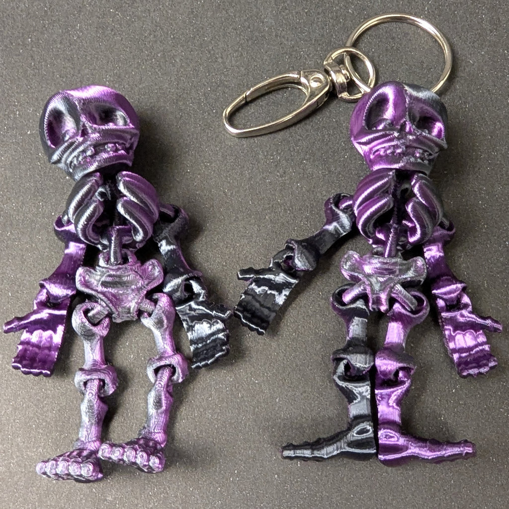 Articulated Skeleton Keychain or Zipper Charm