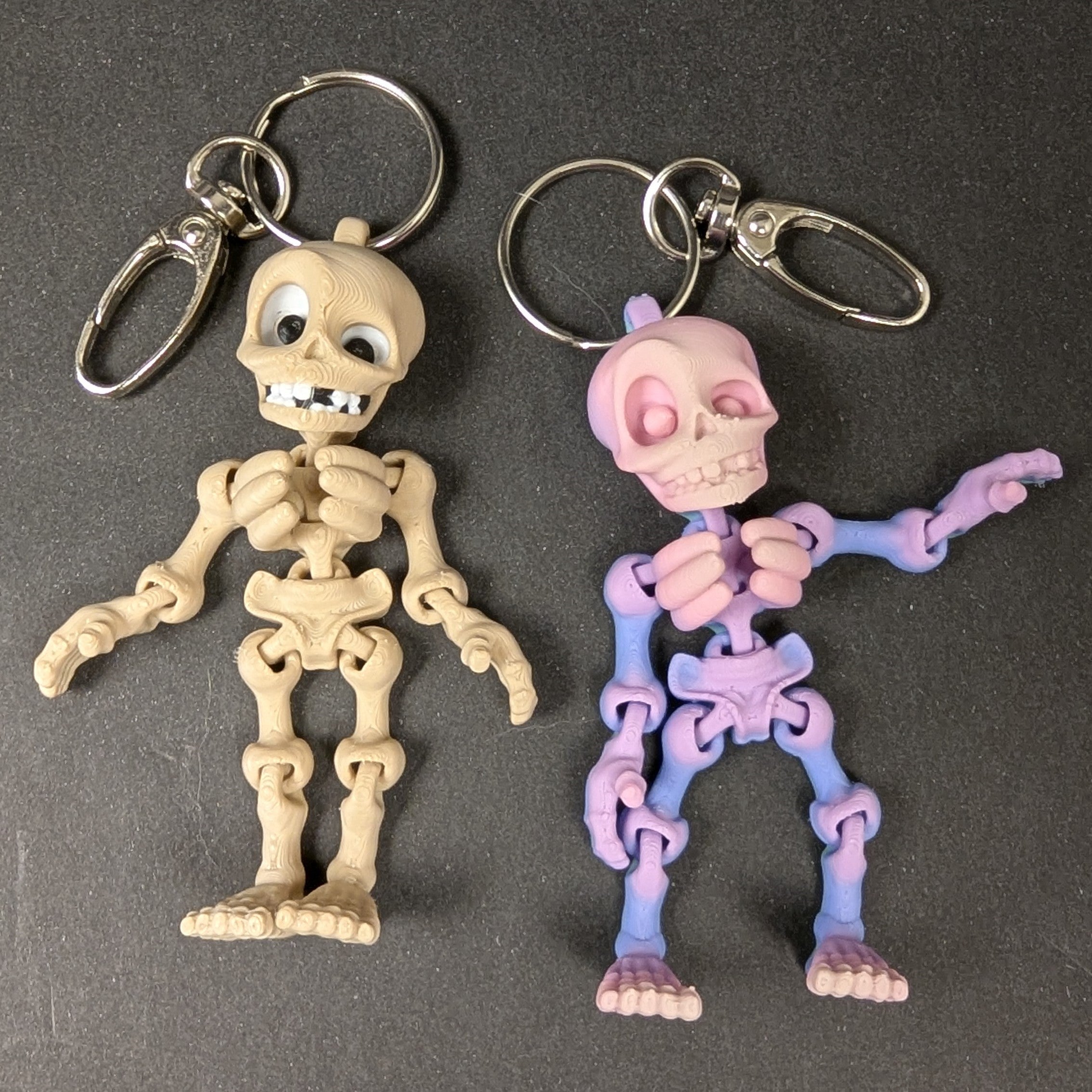 Articulated Skeleton Keychain or Zipper Charm