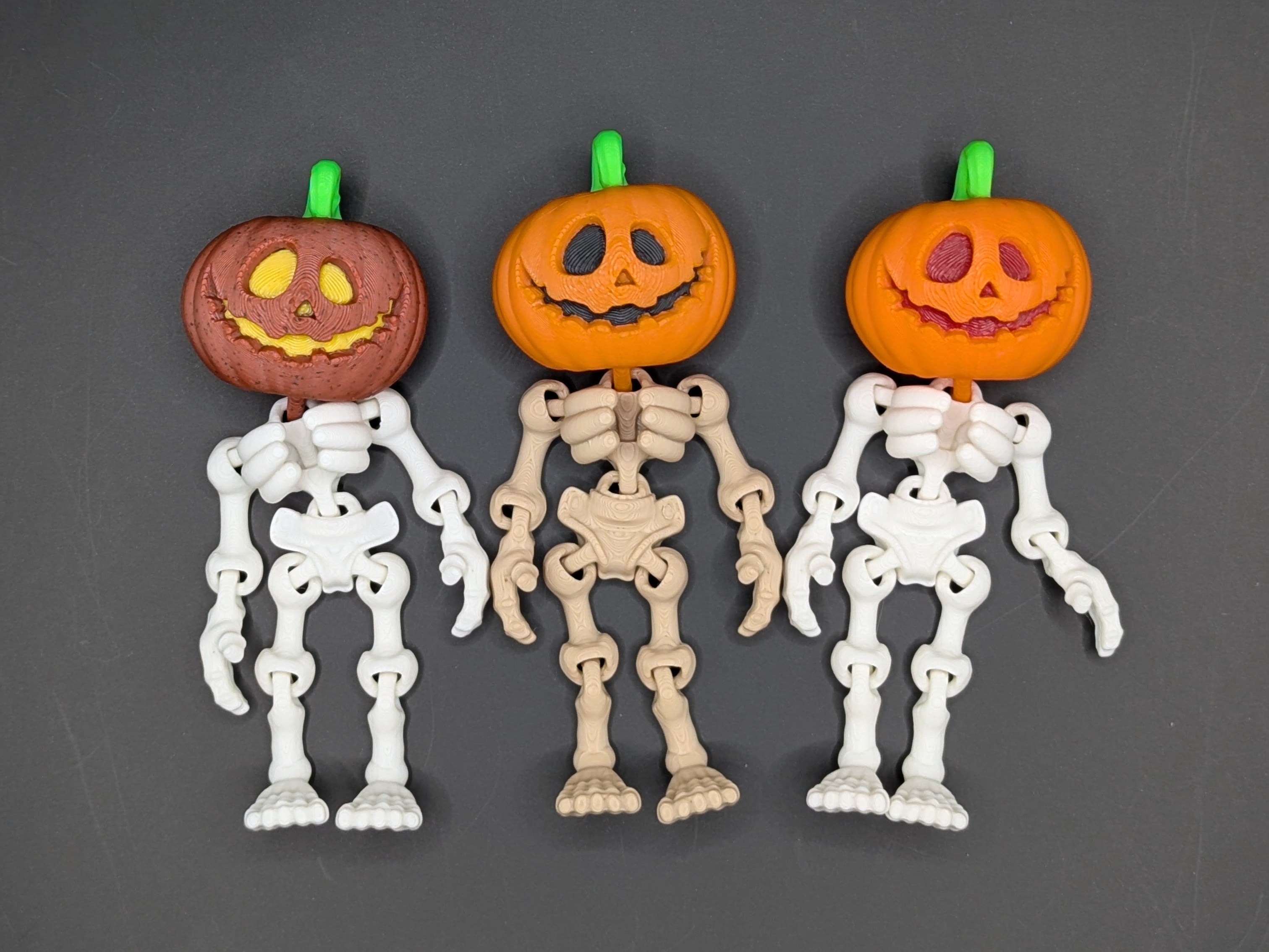 Jack O' Lantern Skeleton Halloween Keychain and Charm