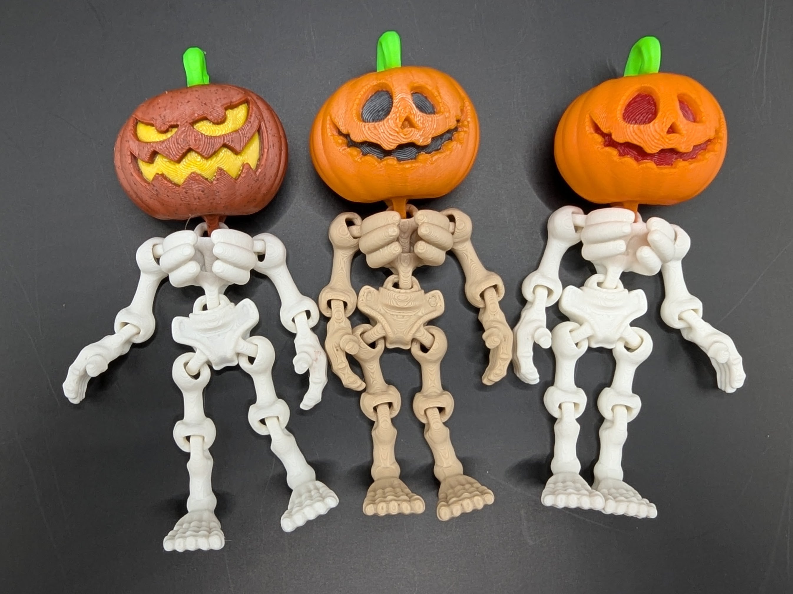 Jack O' Lantern Skeleton Halloween Keychain and Charm