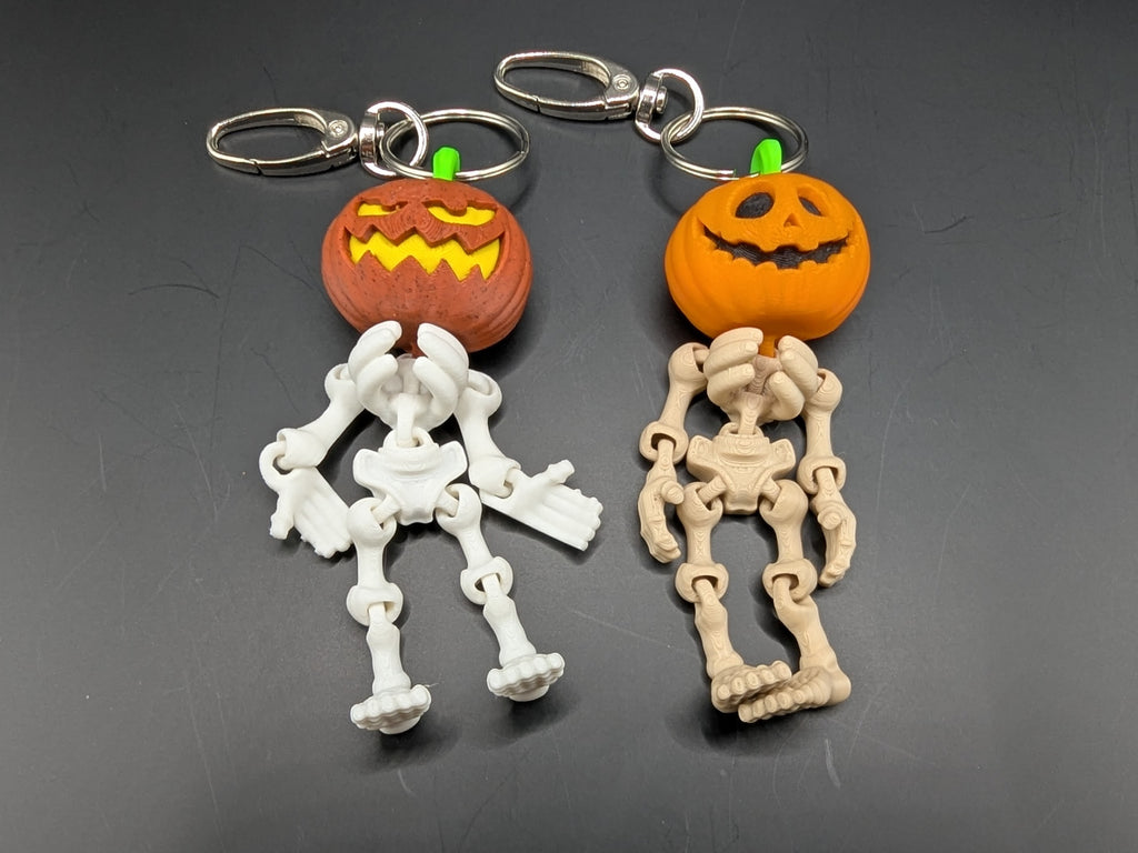 Jack O' Lantern Skeleton Halloween Keychain and Charm