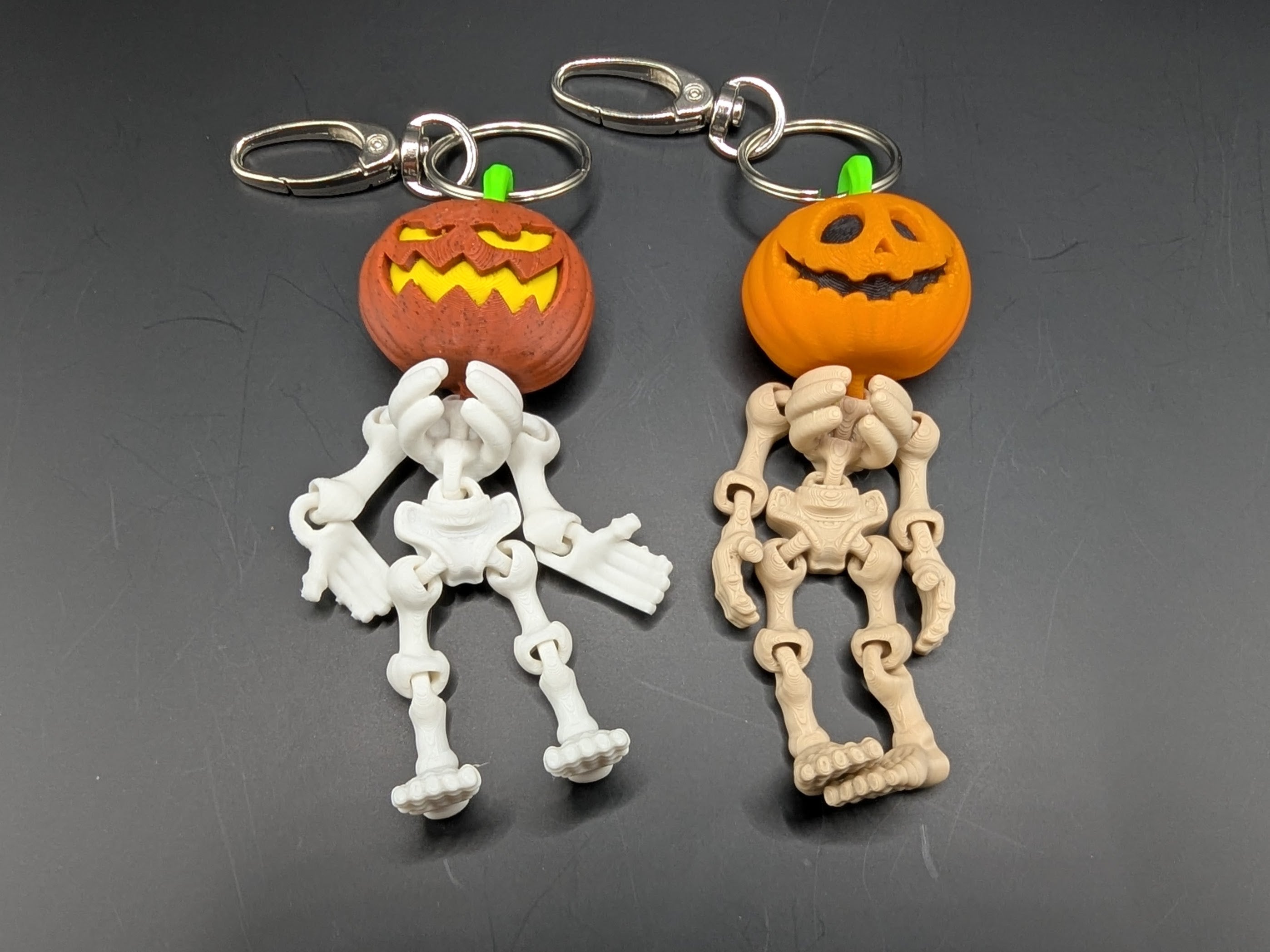 Jack O' Lantern Skeleton Halloween Keychain and Charm