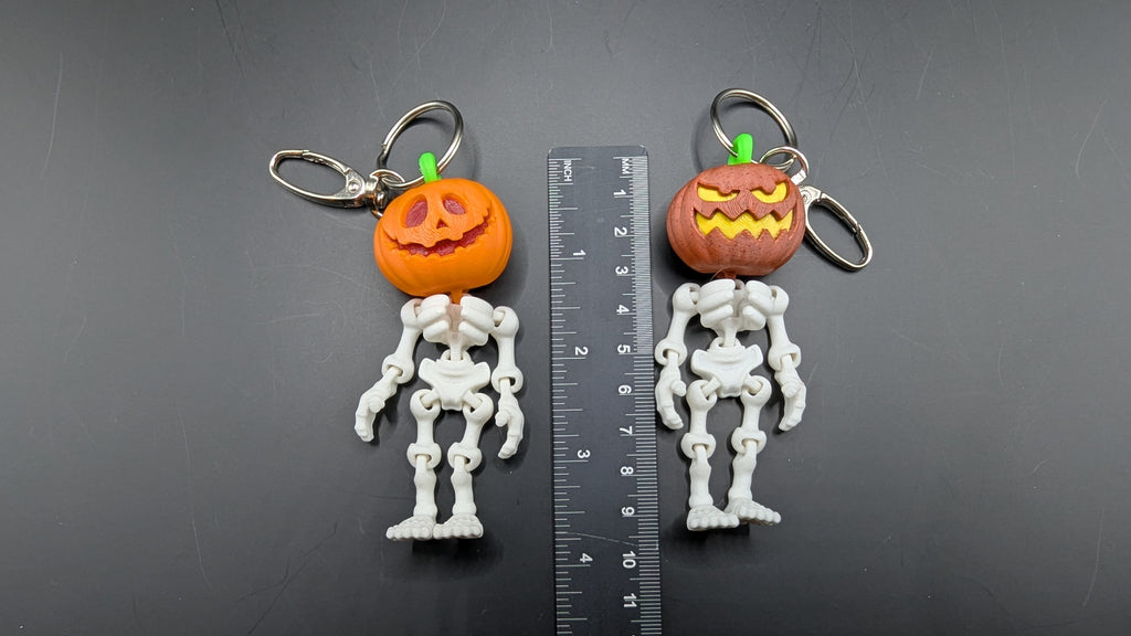 Jack O' Lantern Skeleton Halloween Keychain and Charm