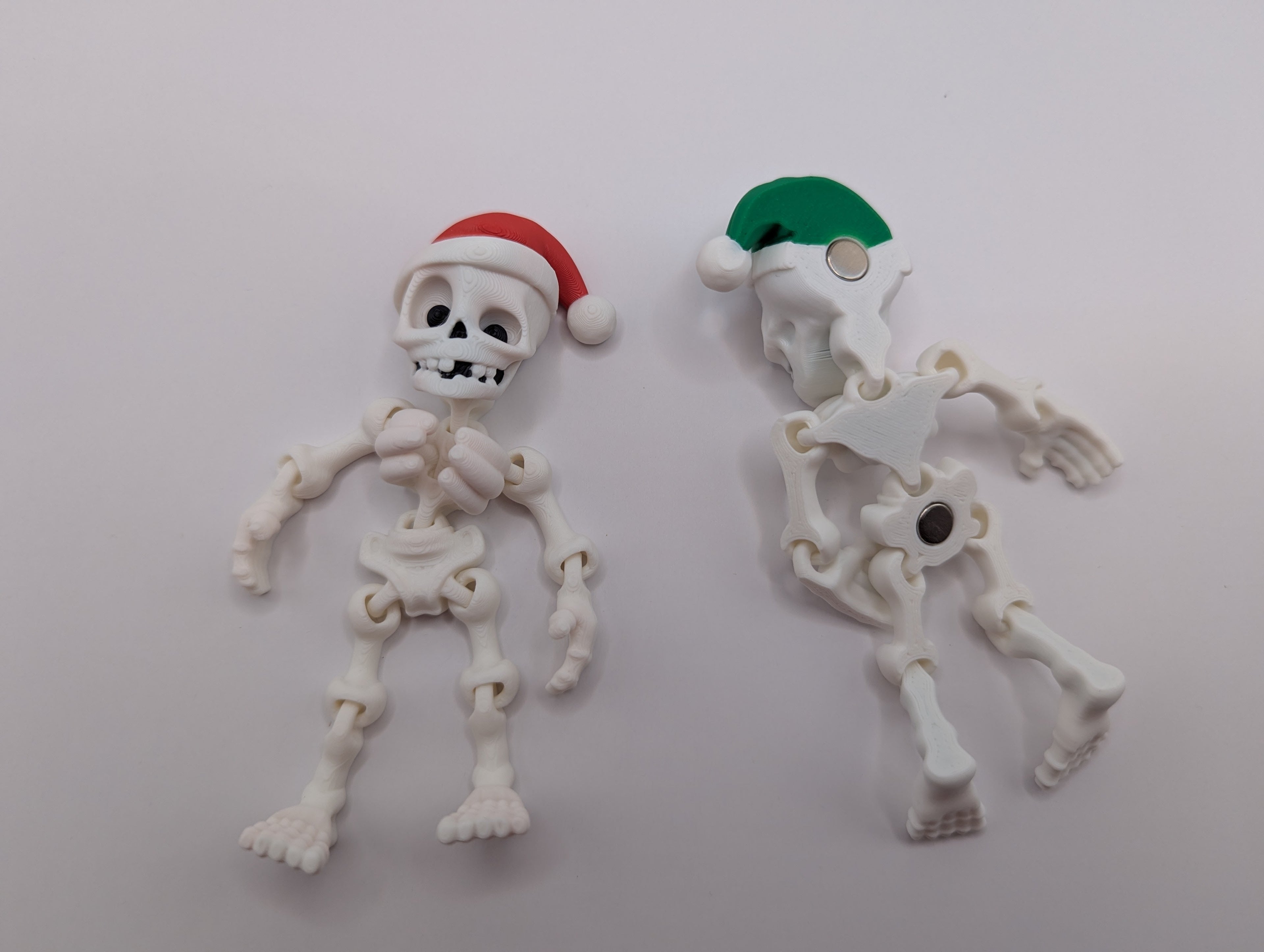 Santa or Elf Christmas Skeleton Fridge Magnet