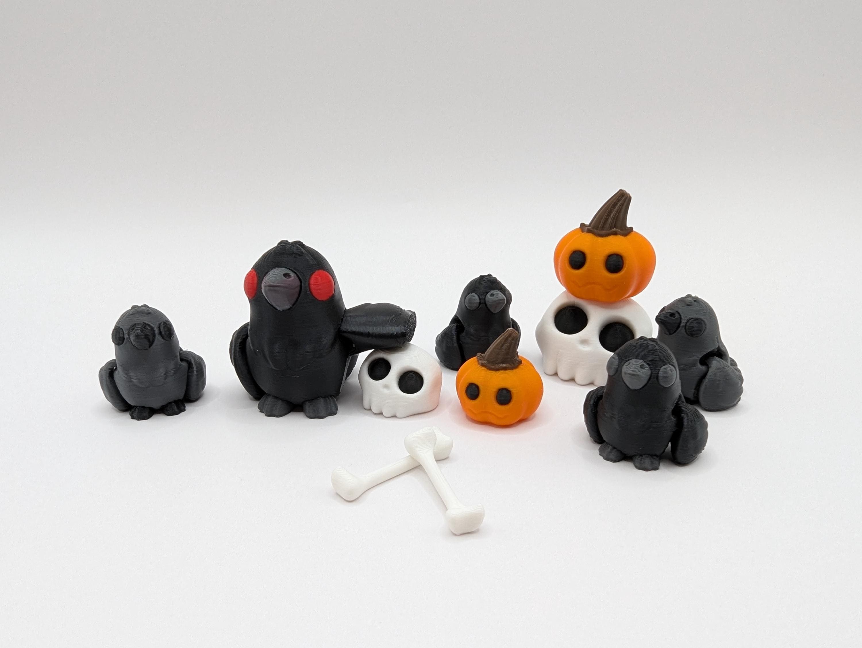 Halloween Skull House with Crows and More Desk Toy, Multi-Color 3D Print